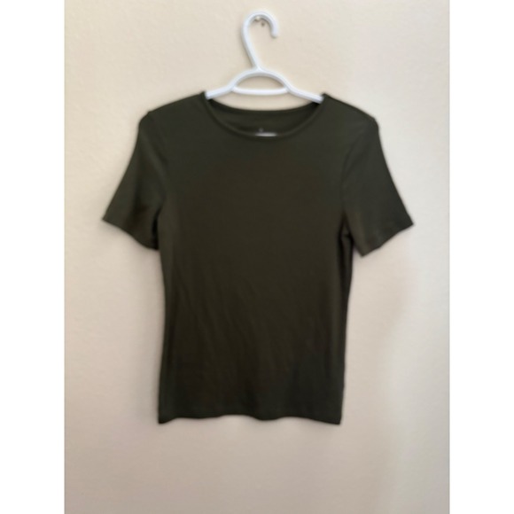 a new day Tops - A New Day Olive Green Short Sleeve Crewneck T-Shirt S Modal Cotton Blend A1109